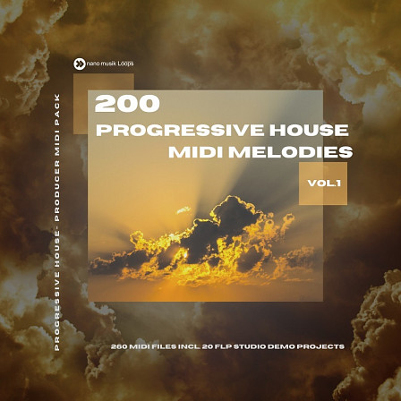 200 Progressive House MIDI Melodies Vol 1 - 20 FL Studio demo projects loaded with 200 MIDI Melodies / 20 chord progressions