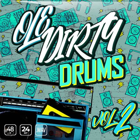 Ole Dirty Drums Vol. 2 - 106 real hip hop drum one shots featuring kicks, snares, hats & more!