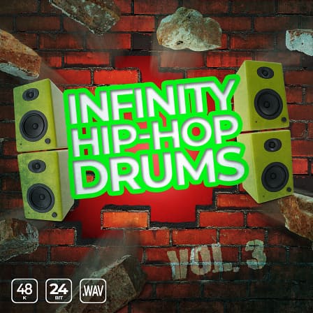 Infinity Hip Hop Drums Vol. 3 - 60 bouncy kicks, trap drum one shots, machine gun hi-hats & more!