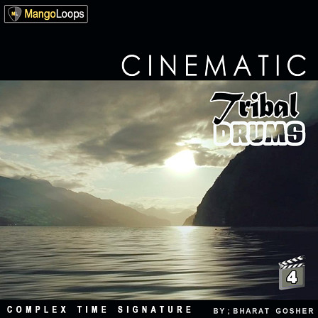 Cinematic Tribal Drums Vol 4 - 60 drums patterns in 5/4 time signature in WAV and Apple Loops/AIFF formats