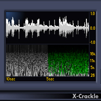 X-Crackle - Audio and difference output monitoring with frequency-based visual scope display